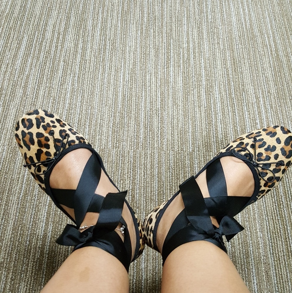 Zara Leopard Ballerina Shoes